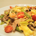 イエローバード's cooksnap of when they made 豚肉と海老のふわとろ卵エスニック炒め☆.