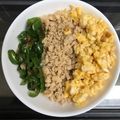 ちびあめ's cooksnap of when they made お鍋で簡単パラパラ✴︎鶏そぼろで三色丼.