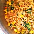 ぐりtoぐら's cooksnap of when they made 味噌煮込み辛ラーメン.