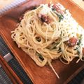 eriiik's cooksnap of when they made 水菜とウインナーのクリームパスタ.