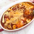 今日の嫁ちゃん's cooksnap of when they made ﾐｰﾄｿｰｽをﾘﾒｲｸ☆豆腐ﾁｰｽﾞ焼き.