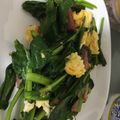 クック8MPXND☆'s cooksnap of when they made のらぼう菜とベーコンの炒め物 玉子入り.