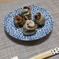 mayo．n's cooksnap of when they made 98円鰯で梅しそ巻き焼き.