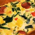 SHⅰ's cooksnap of when they made ほうれん草とソーセージのオープンオムレツ.