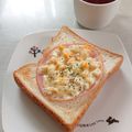 ＊ｃｌｏｖｅｒ＊'s cooksnap of when they made ハムタルタルトースト.