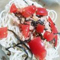 Y☆FAMILY's cooksnap of when they made 簡単すぎる！ツナトマト冷やしうどん.
