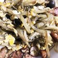クックN46JBG☆'s cooksnap of when they made 78.5 円しめじともやしと卵の炒め物.