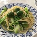 Amalka's cooksnap of when they made 芽キャベツとベーコンのクリームパスタ.