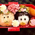 mother＊s's cooksnap of when they made 話題入はなかっぱ＊ももかっぱ簡単キャラ弁.