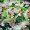 あっぱれ！！'s cooksnap of when they made 小松菜と豚バラ肉の豚骨味風♡玉子とじ♪.