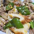 ☆★まなみん★☆'s cooksnap of when they made ちくわミンチとスナップえんどうの甘辛炒め.