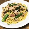 食いしん坊ナース♥'s cooksnap of when they made ベーコンとアスパラとシメジのパスタ.