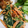 風の谷のいなみ's cooksnap of when they made 小松菜と人参のアーモンドごまヨぽん和え.