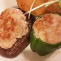 まきろんカフェ's cooksnap of when they made 簡単ジューシーピーマン＆しいたけの肉詰め.