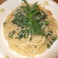 たんぽぽママ's cooksnap of when they made 菊菜と明太子のオイルパスタ.