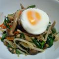 kyoko＊k's cooksnap of when they made 温玉のせ野菜炒め.