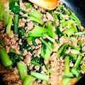クックOJI7M1☆'s cooksnap of when they made 鶏ひき肉と小松菜の味噌炒め.