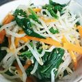 tamama1102's cooksnap of when they made ほうれん草ともやしとにんじんのナムル.