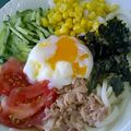 しおとも's cooksnap of when they made 温玉サラダうどん.