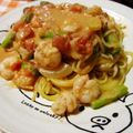はったはった's cooksnap of when they made 甘エビのトマトクリームパスタ.