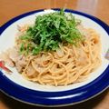 Sio★'s cooksnap of when they made 豚バラのバター醤油パスタ～大葉乗せ～.