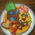 クック061ZXK☆'s cooksnap of when they made スポンジボブのキャラケーキ♪.