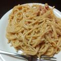 vegipark's cooksnap of when they made 白ワイン香るおとなテイストのカルボナーラ.