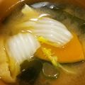 ウッシー母's cooksnap of when they made 白菜とかぼちゃのお味噌汁.