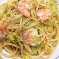nyauko's cooksnap of when they made 簡単☆エビとキャベツのパスタ.