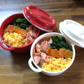 kitty・yumi's cooksnap of when they made ☆鮭と卵とほうれん草の三色丼☆.