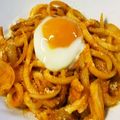 ぐるパパ's cooksnap of when they made 超簡単！ナポリタン風焼うどんonチン玉♪.