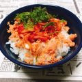 のんべぇヒロ's cooksnap of when they made 鮭フレークキムチ丼.