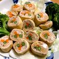 3歳mama's cooksnap of when they made 鶏ミンチの油揚げ巻き.