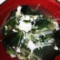 なまけぐま's cooksnap of when they made 水菜と玉子のお吸い物.