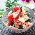 Dellaたん's cooksnap of when they made うちの定番 トマトときゅうりのサラダ.
