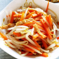 Jyohana's cooksnap of when they made 簡単☆ピリ辛もやしと油揚げのナムル.