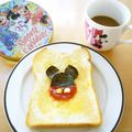 runa10's cooksnap of when they made ミッキー♡トースト.