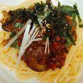 batsteak's cooksnap of when they made ✿茄子と蓮根の和風ミートソース✿.