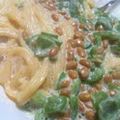 noriko_hatta's cooksnap of when they made 納豆＆豆乳☆ネバトロ☆クリーミーパスタ.