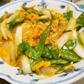 ジョンリークッカー's cooksnap of when they made 絹さやと新玉ねぎの卵とじ♪.