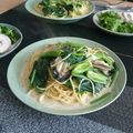 あず7225's cooksnap of when they made 牡蠣とほうれん草の豆乳チャウダーパスタ.