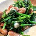 よもニャン's cooksnap of when they made 菜の花とウインナーのチーズ炒め.
