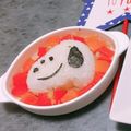 ゆちゃん☆ゆちゃん's cooksnap of when they made 離乳食でスヌーピーお誕生日プレート.