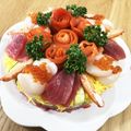 ニシ163's cooksnap of when they made ☆簡単で豪華なちらし寿司ケーキ☆.