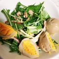 Kanarusei☆'s cooksnap of when they made 水菜とカニカマと卵のツナマヨサラダ.