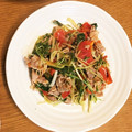 きじとら☆'s cooksnap of when they made 豚肉と水菜のプチトマトソースサラダ風炒め.