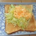 きらり流れ星's cooksnap of when they made キャベ玉のっけトースト.