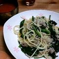 ks88's cooksnap of when they made アンチョビとほうれん草のスパゲティー.