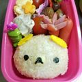 ♡ＲMY♡mom's cooksnap of when they made キャラ弁☆簡単♪俵型おにぎりのリラックマ.