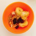 naccc's cooksnap of when they made バナナヨーグルトきな粉、レーズンのせ！.